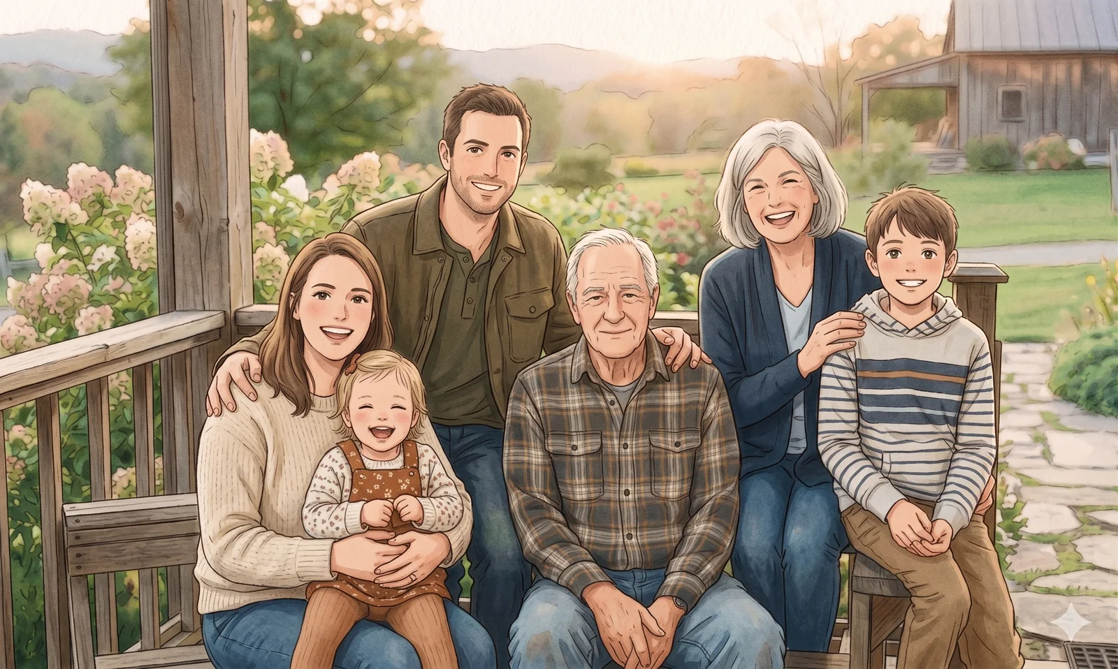 A porch portrait used as a vertical social thumbnail